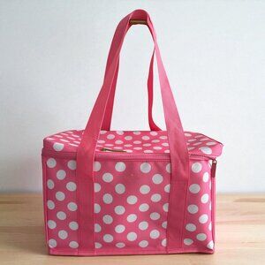 KATE SPADE Pink White Polka Dot Cooler Bag NEW NWT